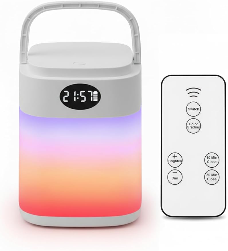 YHW RGB Touch Table Lamp, Dimmable Small RGB Bedside Bed Lamp by YHW