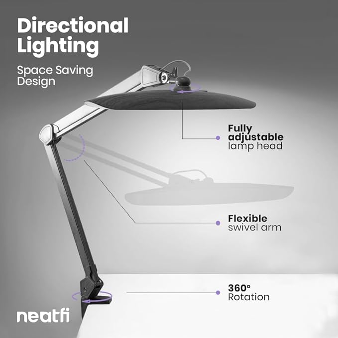Neatfi XL 2, 200 Lumens LED Task Lamp, 24W Super Bright Desk Lamp, 4 Level - Image 5