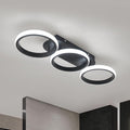 Modern LED Ceiling Light, 3-Round Rings Flush Mount, 30W 6000K Cool White by Kaniker