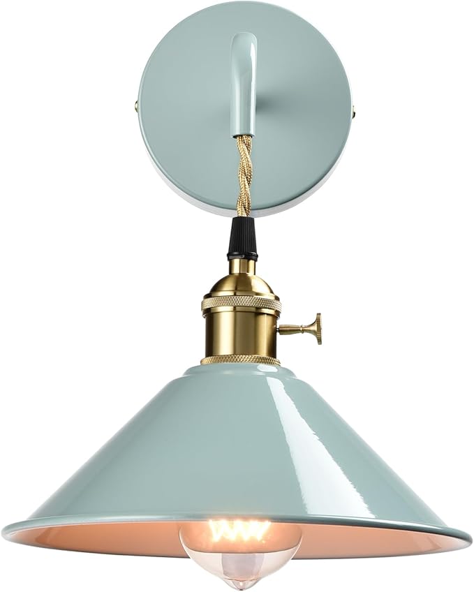 Sea Green Wall Sconce 2-Pack, Hanging Height-Adjustable Wall Lamp, - Image 6