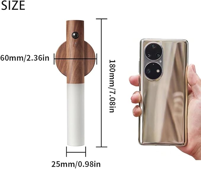 LANDGOO Wooden Motion Sensor Night Lights Magnet Body Sensor Hallway Night - Image 8