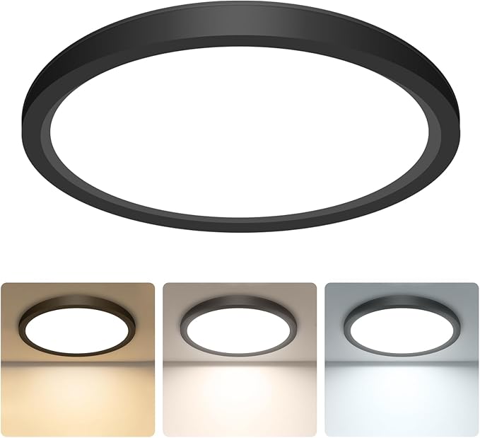 libtit Black Flush Mount Ceiling Light, 15W 1500Lm Thin Flat LED Lighting - Image 8