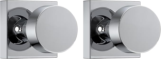 Haidms Polished Chrome Dummy Door Knob, Half Polished Chrome No-Turning Dummy by Haidms