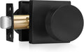 Haidms Matte Black Door Knob Passage, Heavy Duty Square Matte Black Hall and by Haidms