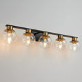 PAZALA Black Gold Bathroom Light Fixtures Over Mirror 5-Lights Vanity Light by PAZALALIGHTING