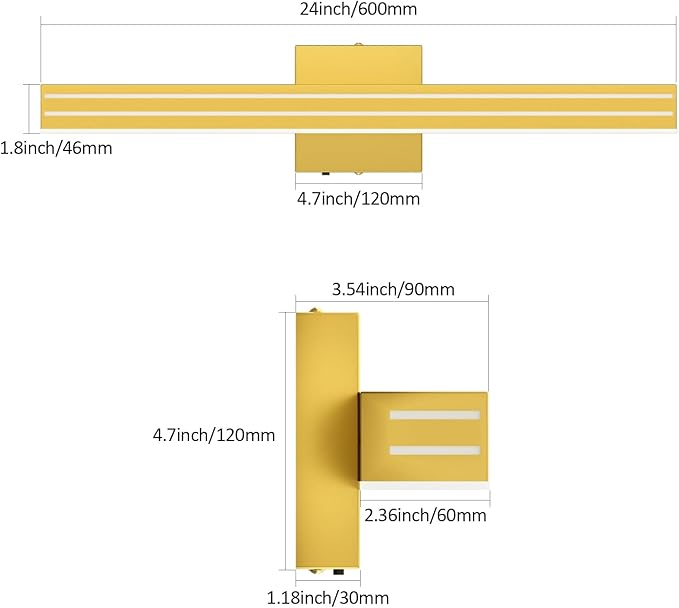 Ralbay 24inch Gold Vanity Light - Image 7
