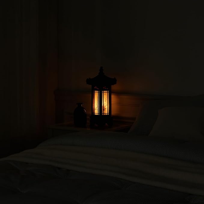 Antique Alive Traditional Korean Wood Lamp | Handmade Asian Oriental Table - Image 9