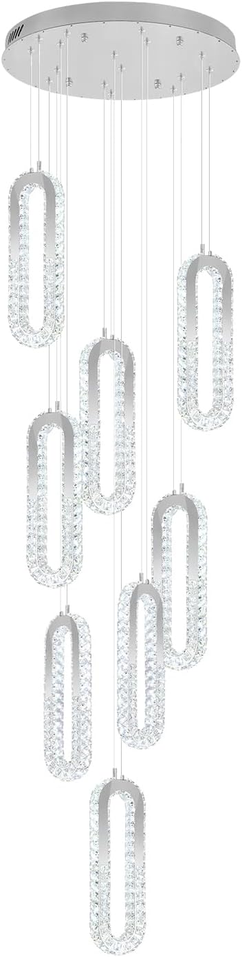 Modern Crystal Chandelier Adjustable 8 Rings Chandelier - Image 9