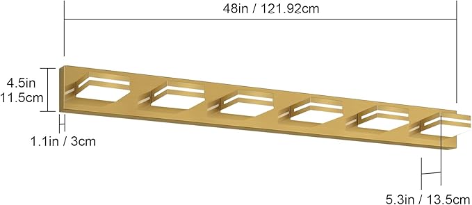SineRise LED Modern Bathroom Vanity Light Fixtures, Brass Modern Acrylic - Image 7