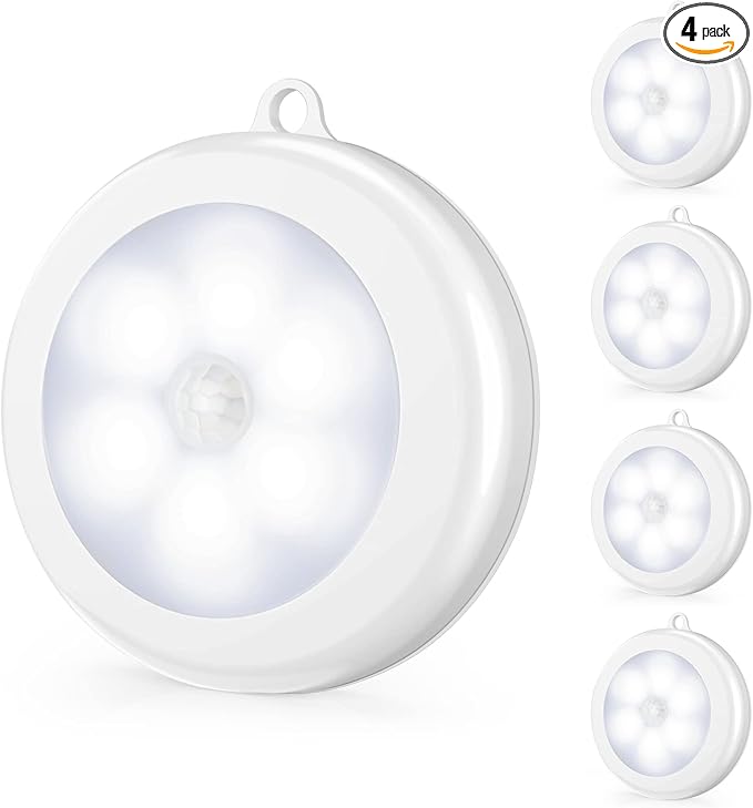 Mlambert 4 Pack Motion Sensor LED Night Light, Cordless Battery-Powered by Mlambert