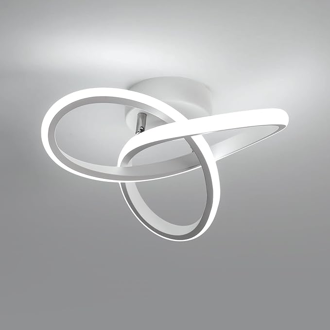 Modern LED Ceiling Light, 6500K White Light Spiral Aluminum Flush Mount Ceiling by DAXGD