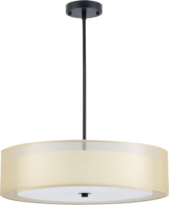 VONLUCE 3-Light Drum Chandeliers, Adjustable Swivel Joint Hanging Light Fixture - Image 9