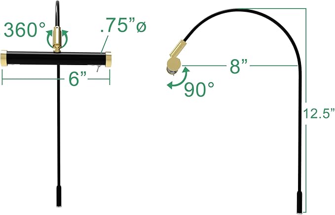 Cocoweb 6 Inch Tru-Slim Black and Brass Picture Light - Image 3