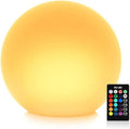 Mr.Go 14-inch LED Ball Light, Cordless Rechargeable Globe Lamp w/Remote by MRGO