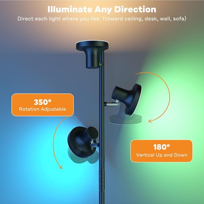 RGB Floor Lamp, 36W Bright LED Standing Lamp - Image 4