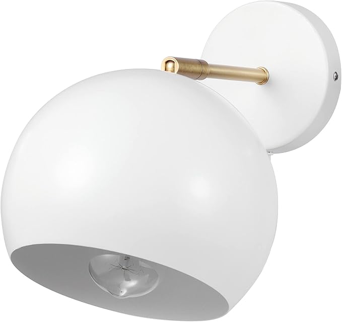 GLOBE Electric 52077 1-Light Plug-in or Hardwire Wall Sconce, Matte White by GlobeElectric