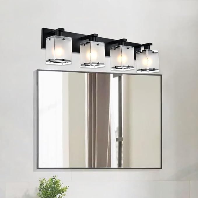 4-Lights Bathroom Vanity Lighting Over Mirror, E26 Bulb Base - Image 2