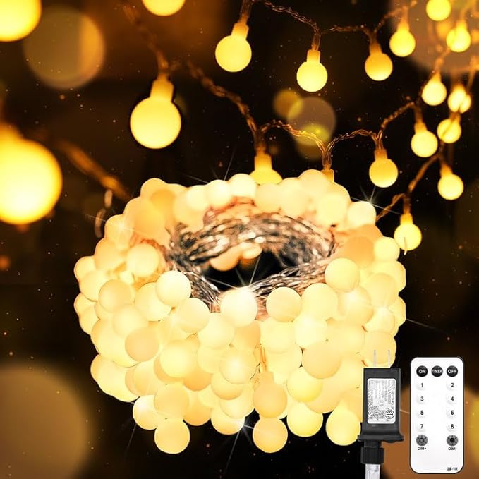 suddus String Lights for Bedroom, 66ft 200 Led Connectable Globe String Lights by SUDDUS