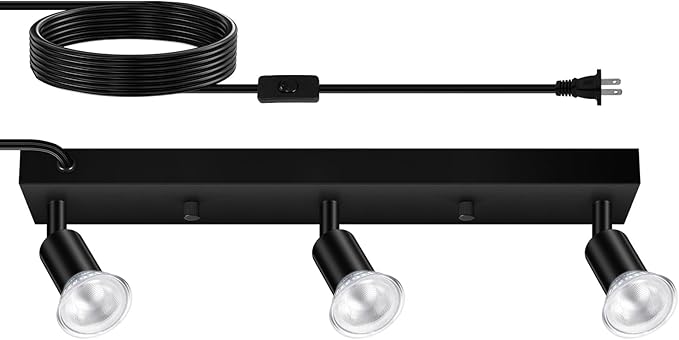 Plug in Track Lighting, Rotatable Track Head, Plug in Ceiling Light Kitchen by HOME