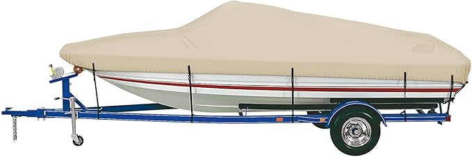 iCOVER Trailerable Boat Cover- 17'-19' 800D Water Proof Heavy Duty, Fits V-Hull by iCOVER