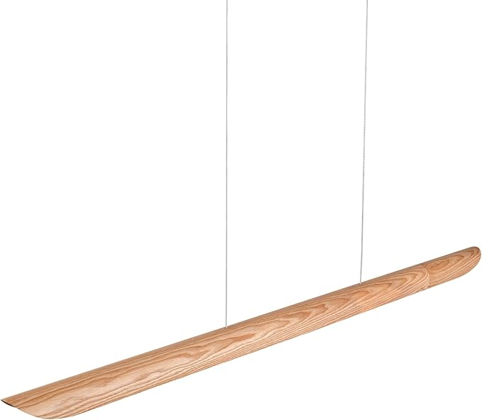 47" Wood Linear Pendant Light LED Pendant Lights Dimmable Pool Table Island - Image 9