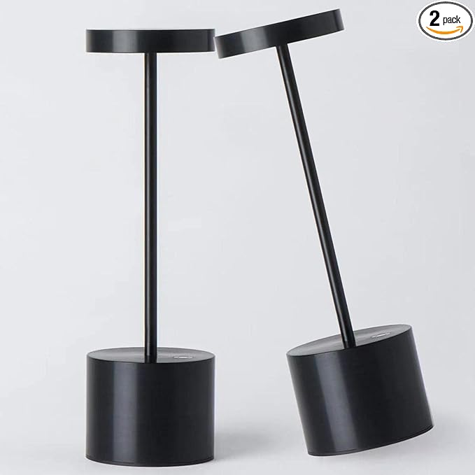 2Pack Cordless Table Lamp, Rechargeable LED Battery 5000mAh Metal USB Portable by YIBEN