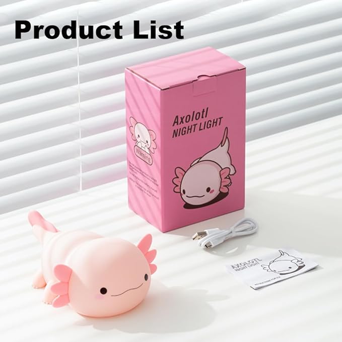 Axolotl Night Light for Kids, Touch Baby Silicone Lamp, Toddler Night Light for - Image 7