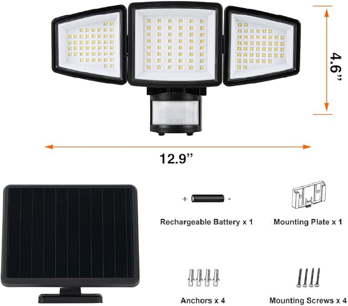 Sylvania Motion Sensor Solar Security Light, Solar Panel, 1800 LMS, Wet Rated - Image 6