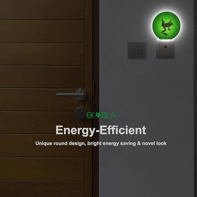 EKOBLA Tree Frog LED Night Light Leaf Vein Plug-in Nightlights Home Auto Sensor - Image 4