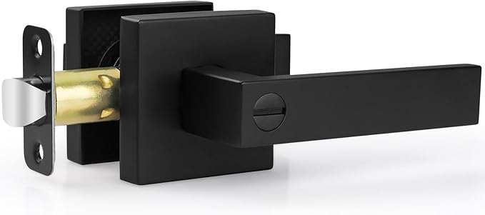 Estmoon 1 Pack Door Handle Black Interior Door Knobs, Keyless Privacy Door Lock by ESTMOON