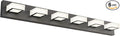 Ralbay Modern Matte Black Bathroom Vanity Light Fixtures 6 Lights Acrylic by RalbayLighting