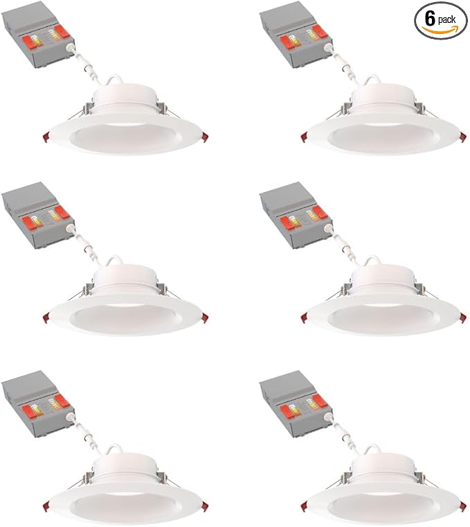 Juno LED Recessed Lights 6 Inch Round Wafer Downlight, 5-in-1 Switchable White by Juno