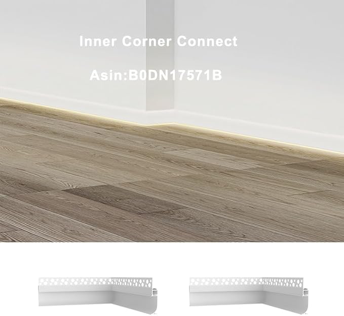 Besseto White Baseboard LED Aluminum Channel, 3 x 2m Toe Kick LED Strip Light - Image 5