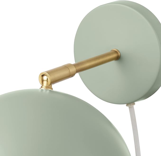 GLOBE Electric 65866 Willow 1-Light Plug-in or Hardwire Wall Sconce, Sage Green - Image 7