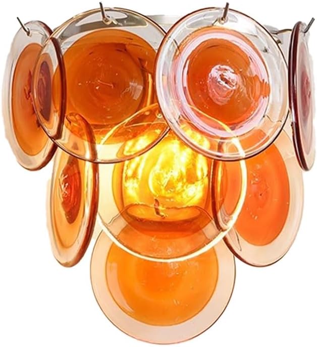 Modern Artistic Wall Sconce, Iridescent Layered Glass Disc Wall Lamp, Unique by Unknown