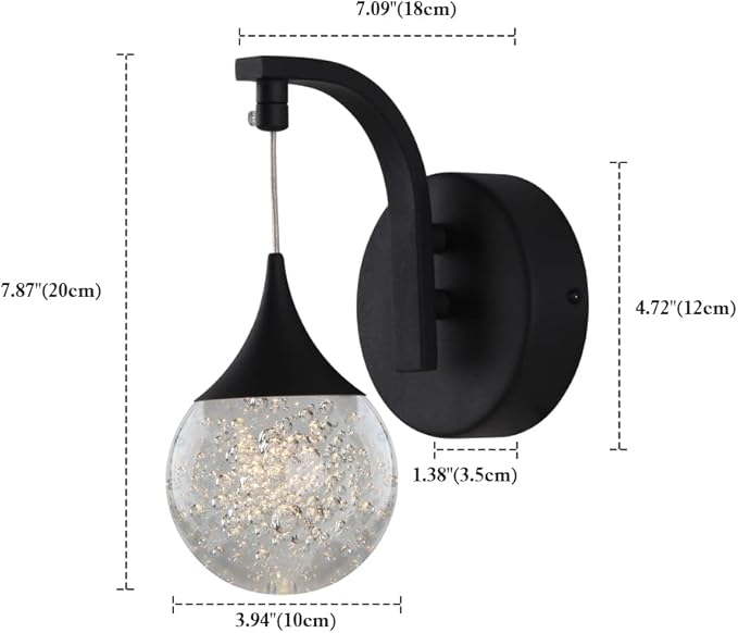Sedelan Modern Indoor Wall Lamp, Bubble Crystal Wall Sconces, 5W LED Dimmable - Image 5