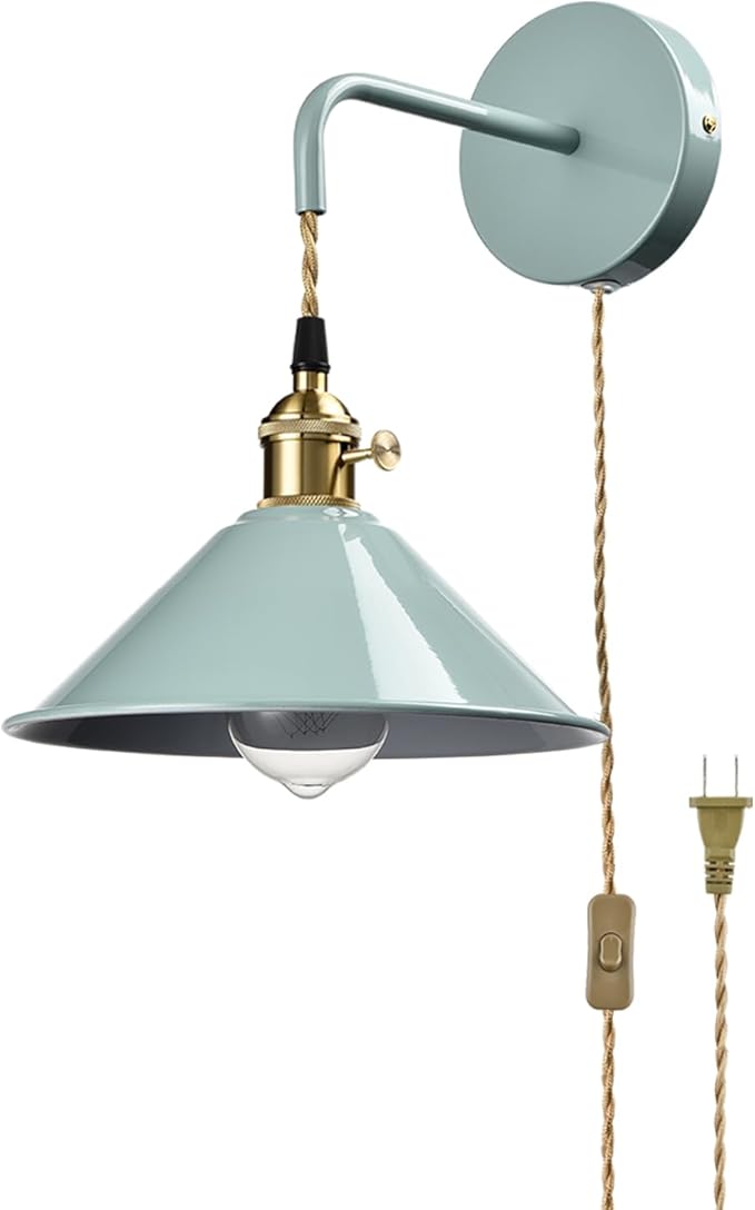 Sea Green Wall Sconce 2-Pack, Hanging Height-Adjustable Wall Lamp, - Image 7