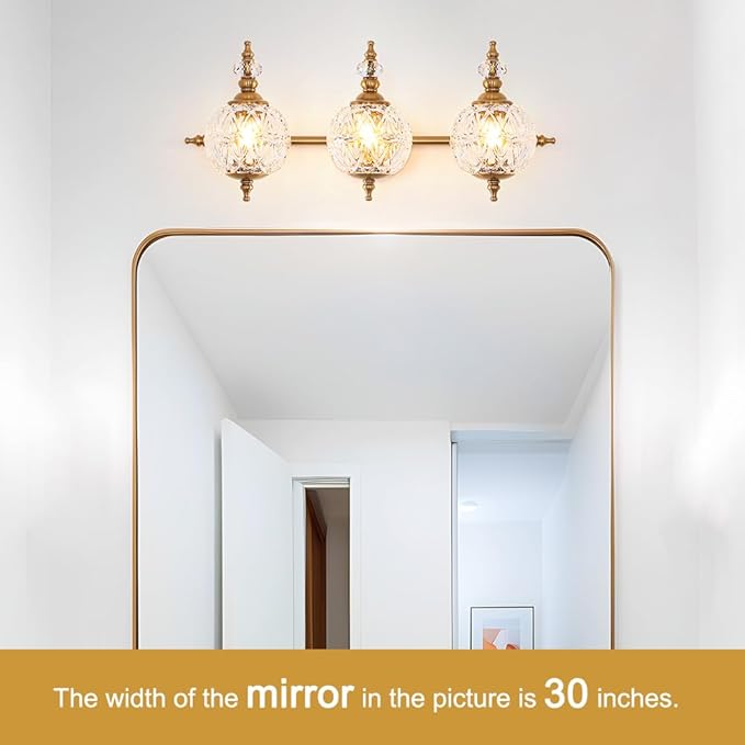Brushed Gold Bathroom Vanity Light Fixture Vintage Style - Image 2