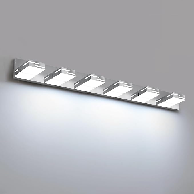 LED Modern Bathroom Vanity Light Fixtures, 6-Light 40-inch Dimmable Chrome by LKHF