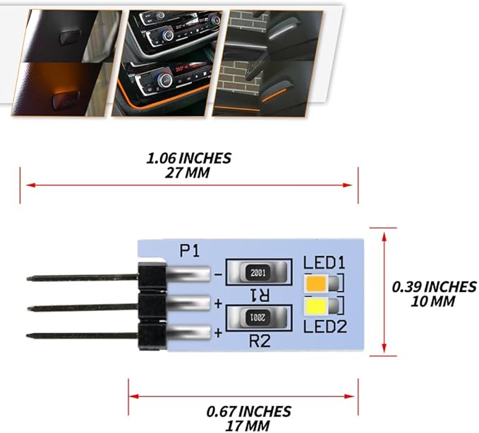 NJSBYL 2PCS LED Ambient Lighting Circuit Board Replacement - Image 3
