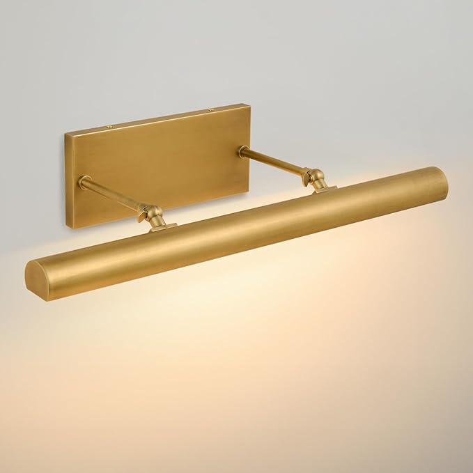 Brass Picture Light for Wall: 24-Inch Hardwired Dimmable Vintage Brushed Gold - Image 3