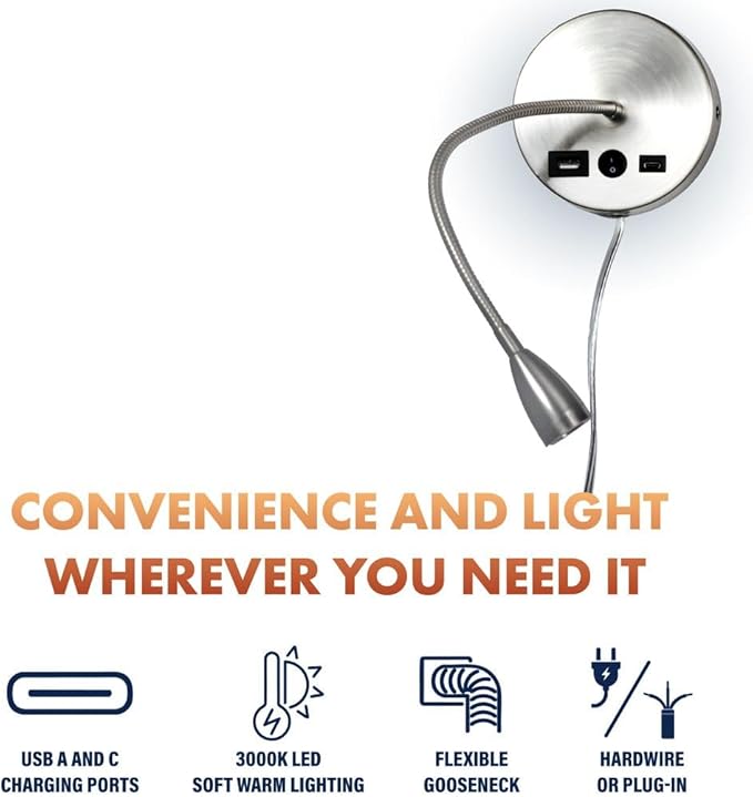 Newhouse Lighting 4.5 in. W x 15 in. H Selene Gooseneck Reading Light in - Image 3
