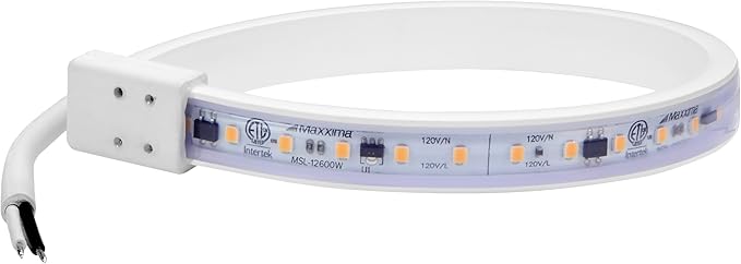 Maxxima 12 in. Hardwired LED Under Cabinet Strip Light, 460 Lumens, 3000K Warm by MaxximaLEDLighting