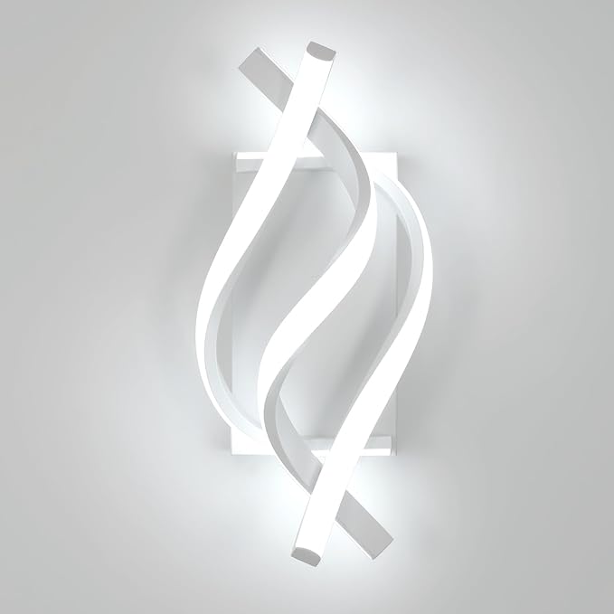 DELIPOP Wall Sconces, Spiral Modern LED Wall Sconce Lighting, 6500K Cool White by DELIPOP