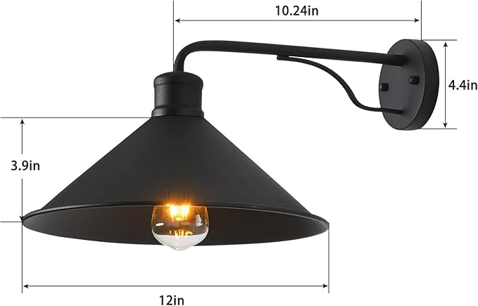 3 Pack Matte Black Outdoor Wall Lights, Modern Farmhouse Porch Wall Light - Image 3