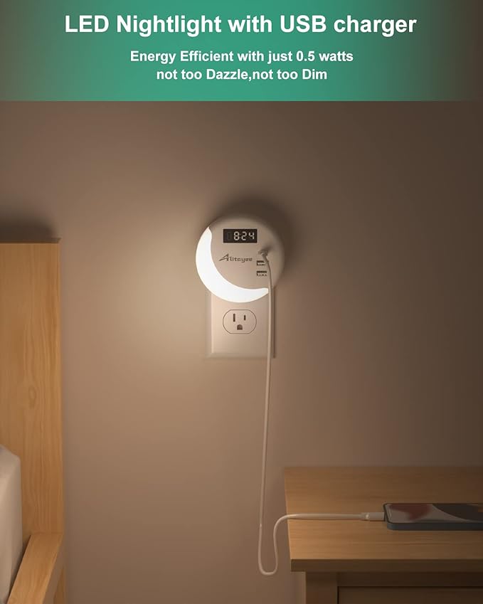 Alitayee LED Night Light, Night Lights Plug Into Wall, Smart Light Sensor - Image 5