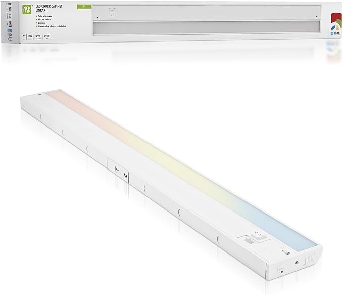 ASD 32 Inch LED Under Cabinet Lighting Plug in or Hardwired, High/Low/Off Switch by ASDLightingCorporation