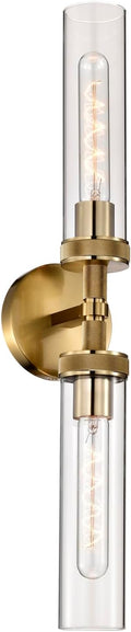 LaLuLa 2-Light Bathroom Vanity Light, Knurled Texture Linear Gold Wall Sconces by LaLuLaLighting