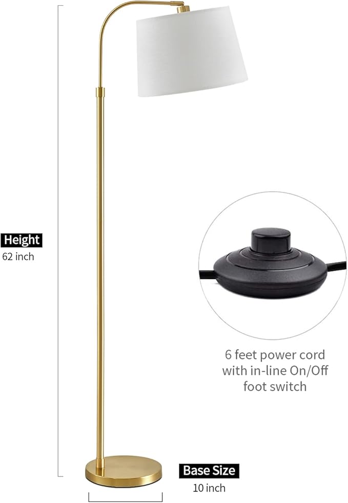 Oneach 62" Gold Floor Lamp for Living Rooms Tall Arc Standing Lamps for - Image 6