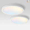 ASD LED 18" Round Flush Mount Ceiling Light Fixture, Low Profile Surface by ASDLightingCorporation